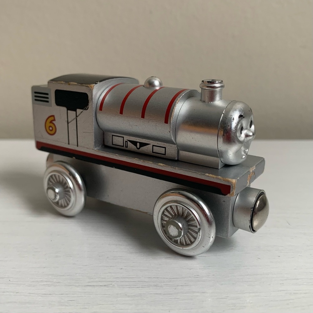 Thomas & Friends Wooden Railway PERCY Limited “60 Year” Edition Silver Metallic